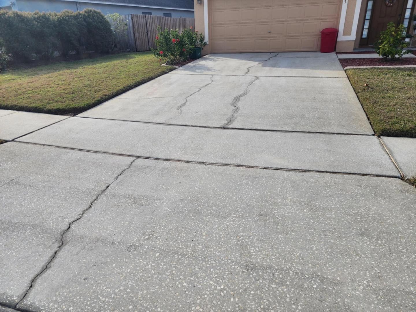 Residential driveway and garage